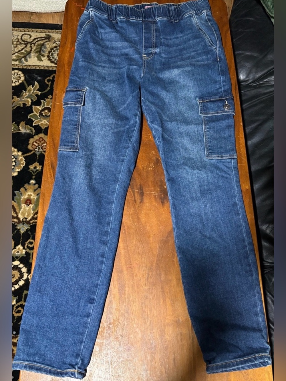 Juicy Couture Cargo Straight Leg Jeans Women’s Size 28 Dark Wash Stretch Y2K